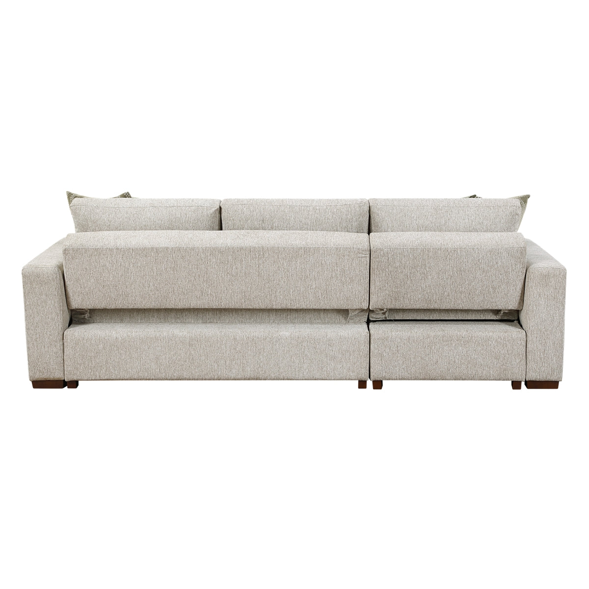Isla 2-Piece Sectional with Reversible Chaise, Pull-out Bed and Hidden Storage, Click Motion Back