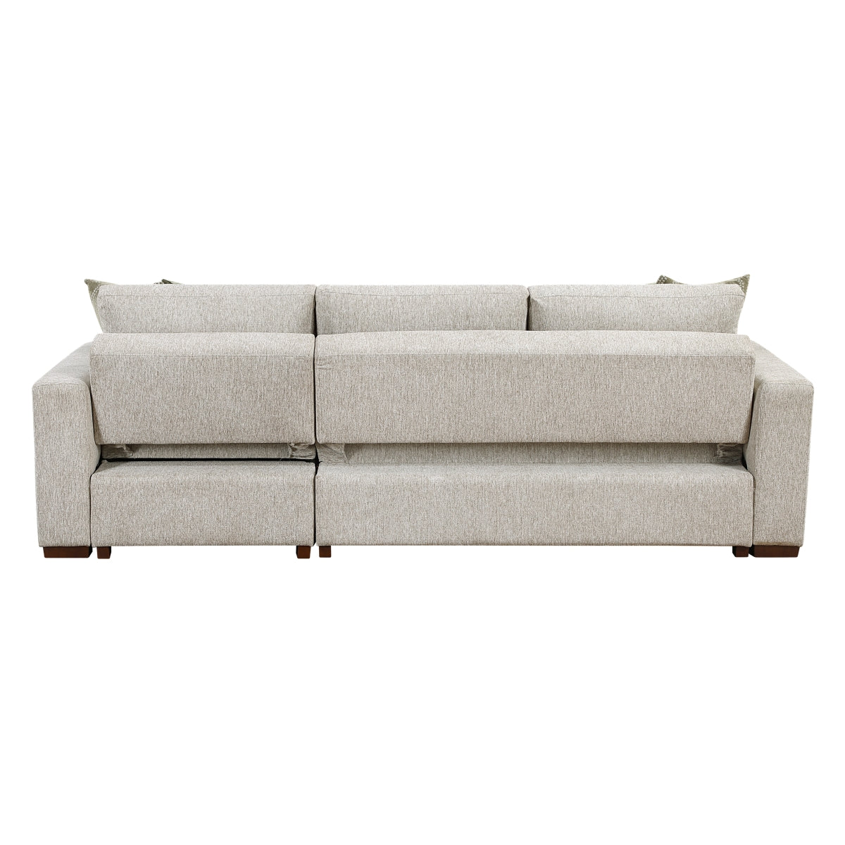 Isla 2-Piece Sectional with Reversible Chaise, Pull-out Bed and Hidden Storage, Click Motion Back