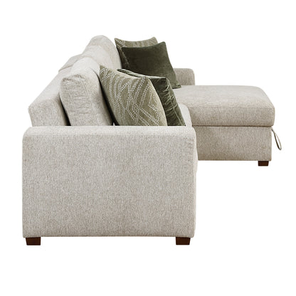 Isla 2-Piece Sectional with Reversible Chaise, Pull-out Bed and Hidden Storage, Click Motion Back
