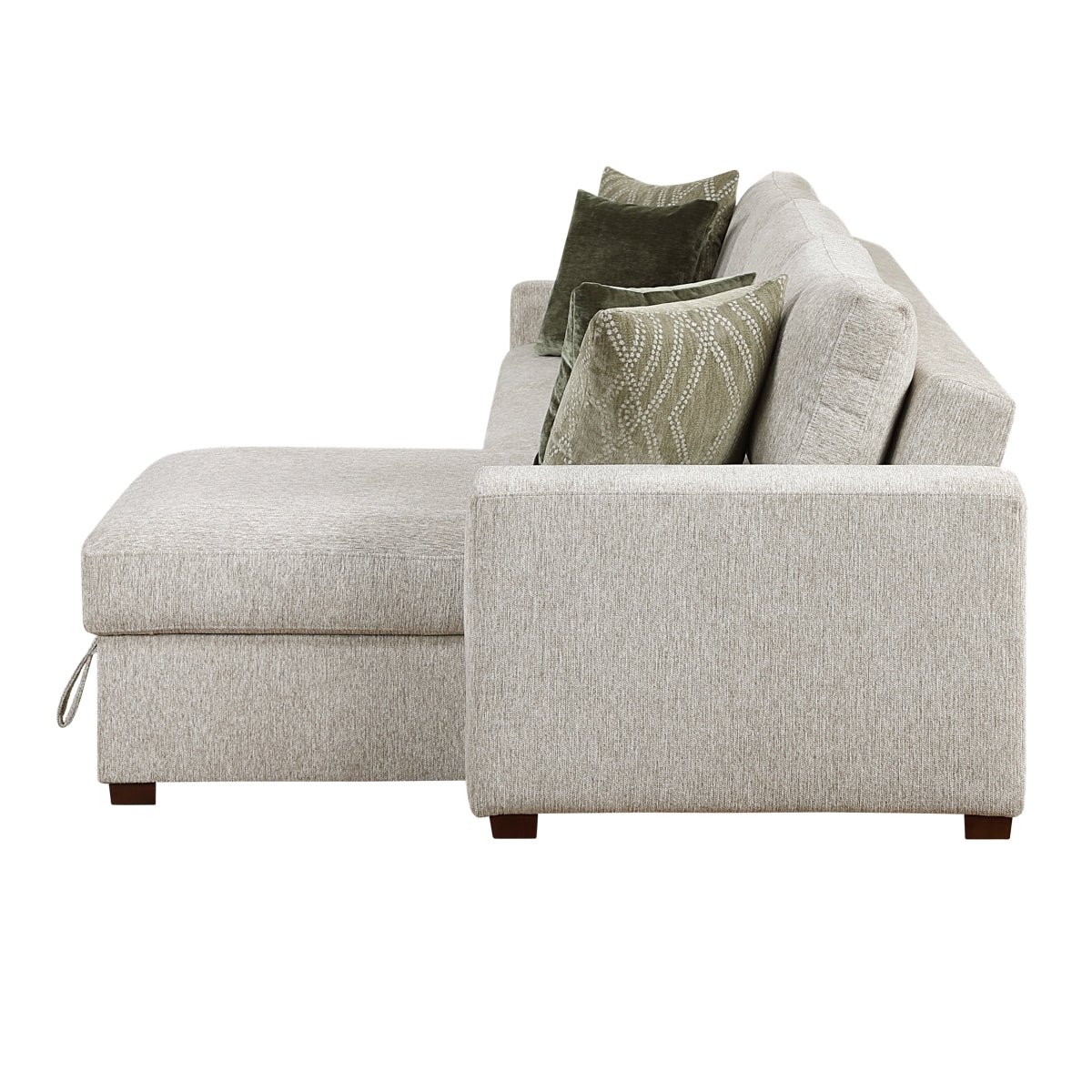 Isla 2-Piece Sectional with Reversible Chaise, Pull-out Bed and Hidden Storage, Click Motion Back