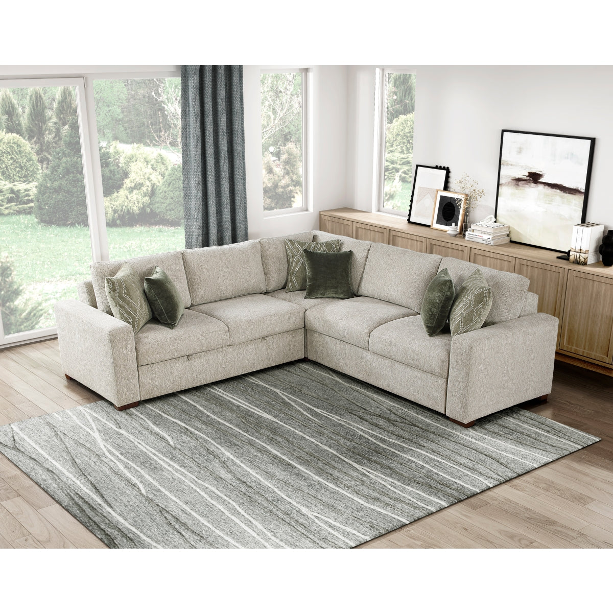 Isla 3-Piece Sectional with Pull-out Bed