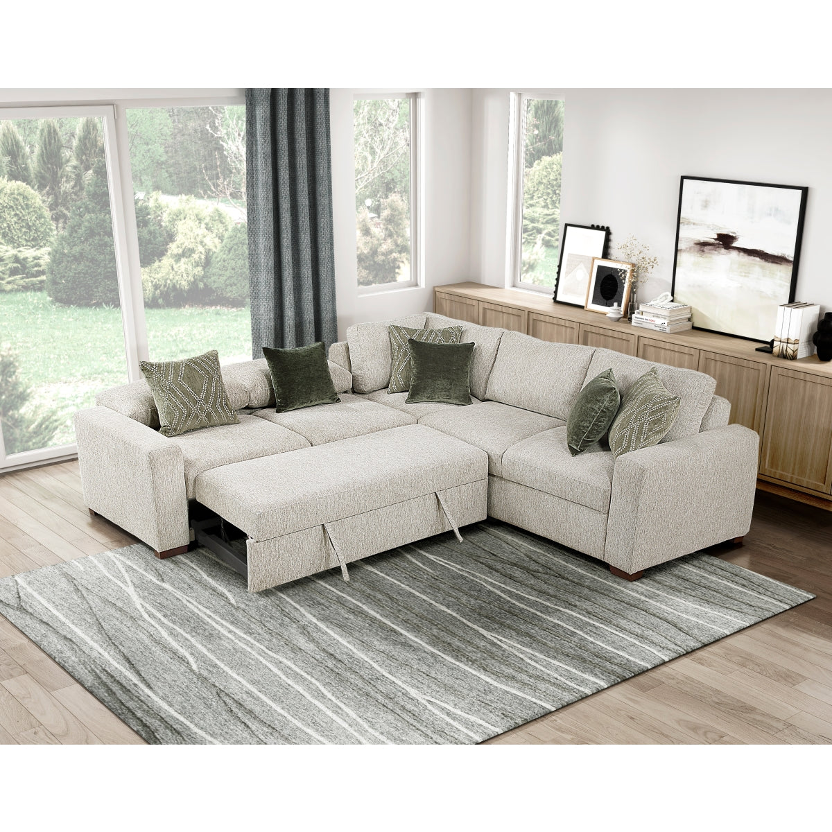 Isla 3-Piece Sectional with Pull-out Bed