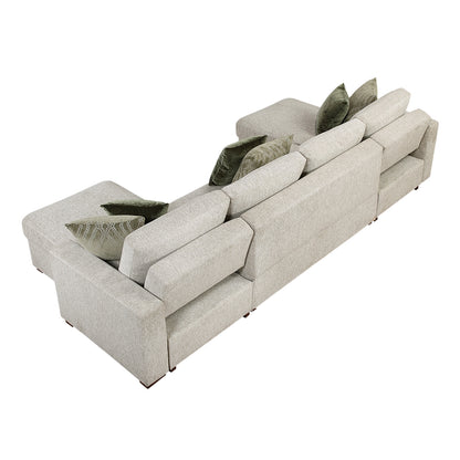 Isla 3-Piece Sectional with Convertible and Reversible Chaise, Hidden Storage, Click Motion Back