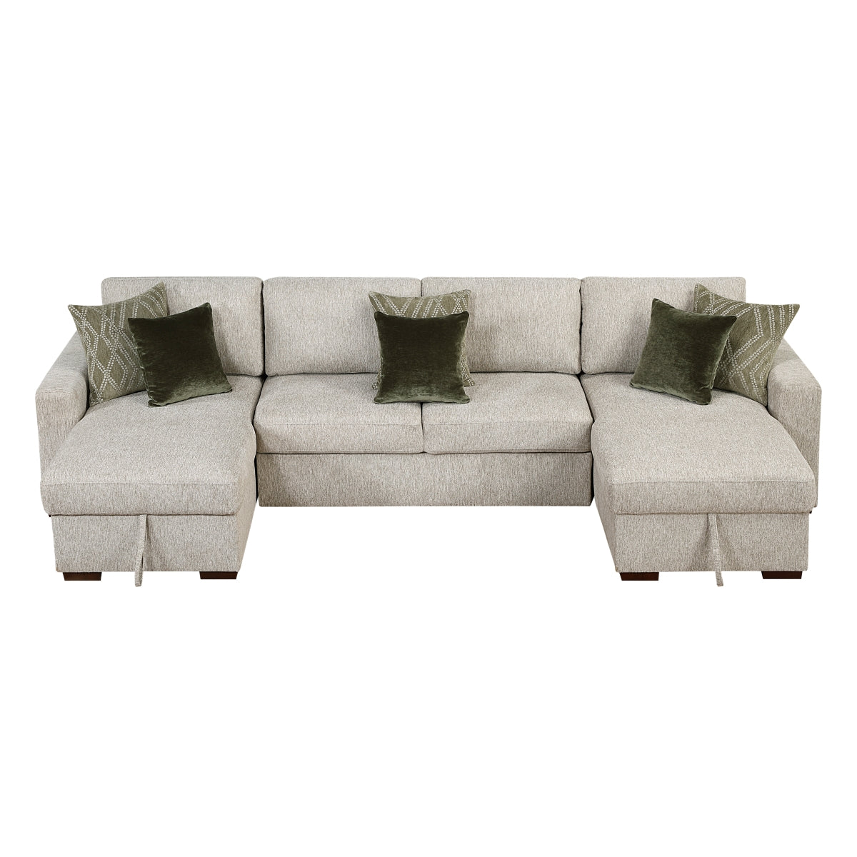 Isla 3-Piece Sectional with Convertible and Reversible Chaise, Hidden Storage, Click Motion Back