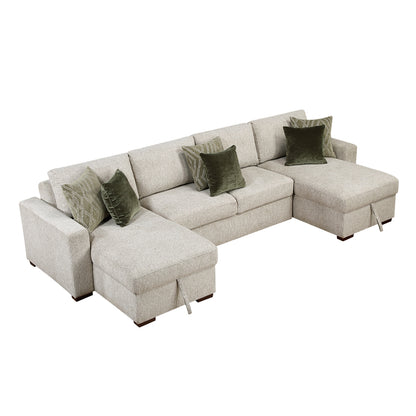 Isla 3-Piece Sectional with Convertible and Reversible Chaise, Hidden Storage, Click Motion Back