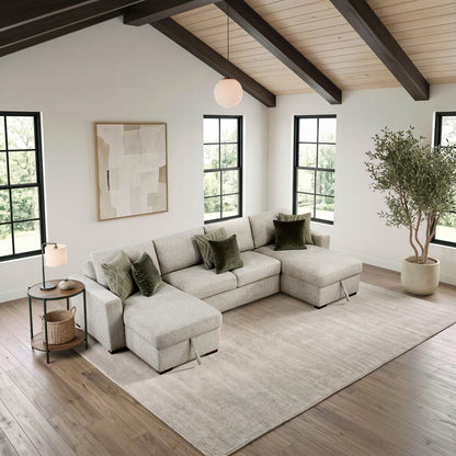 Isla 3-Piece Sectional with Convertible and Reversible Chaise, Hidden Storage, Click Motion Back