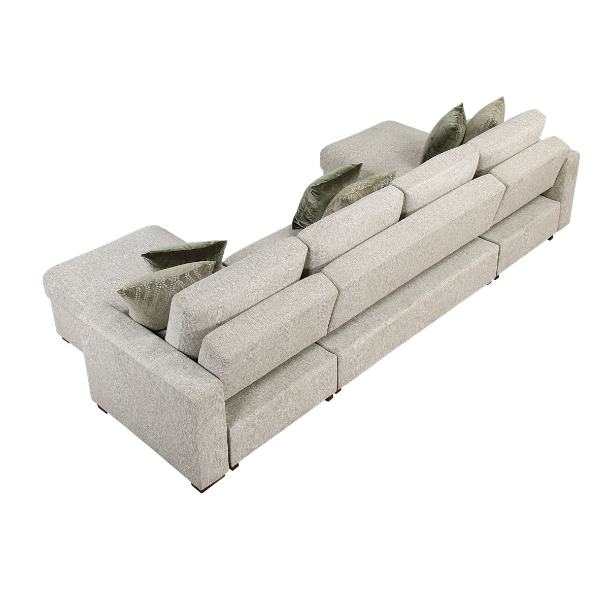 Isla 3-Piece Sectional with Reversible Chaises, Pull-out Bed and Hidden Storage, Click Motion Back