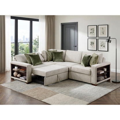 Isla 3-Piece Sectional with Pull-out Bed and Click Motion Back