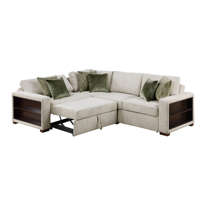 Isla 3-Piece Sectional with Pull-out Bed and Click Motion Back
