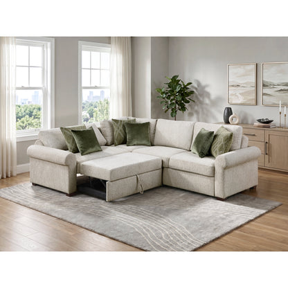 Isla 3-Piece Sectional with Pull-out Bed and Click Motion Back