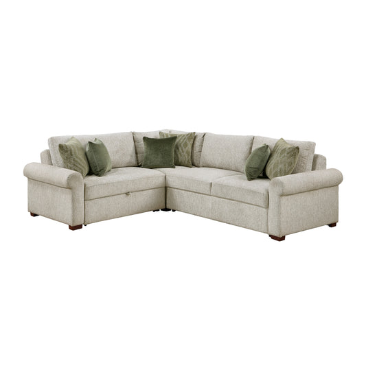 Isla 3-Piece Sectional with Pull-out Bed and Click Motion Back