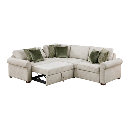 Isla 3-Piece Sectional with Pull-out Bed and Click Motion Back