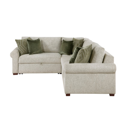 Isla 3-Piece Sectional with Pull-out Bed and Click Motion Back