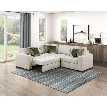 Isla 3-Piece Sectional with Pull-out Bed and Click Motion Back