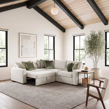 Isla 3-Piece Sectional with Pull-out Bed and Click Motion Back