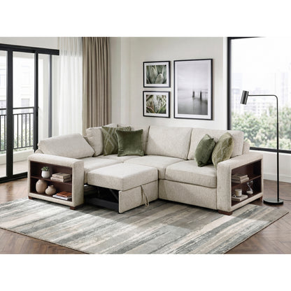 Isla 3-Piece Sectional with Pull-out Bed and Click Motion Back