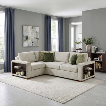 Isla 3-Piece Sectional with Pull-out Bed and Click Motion Back