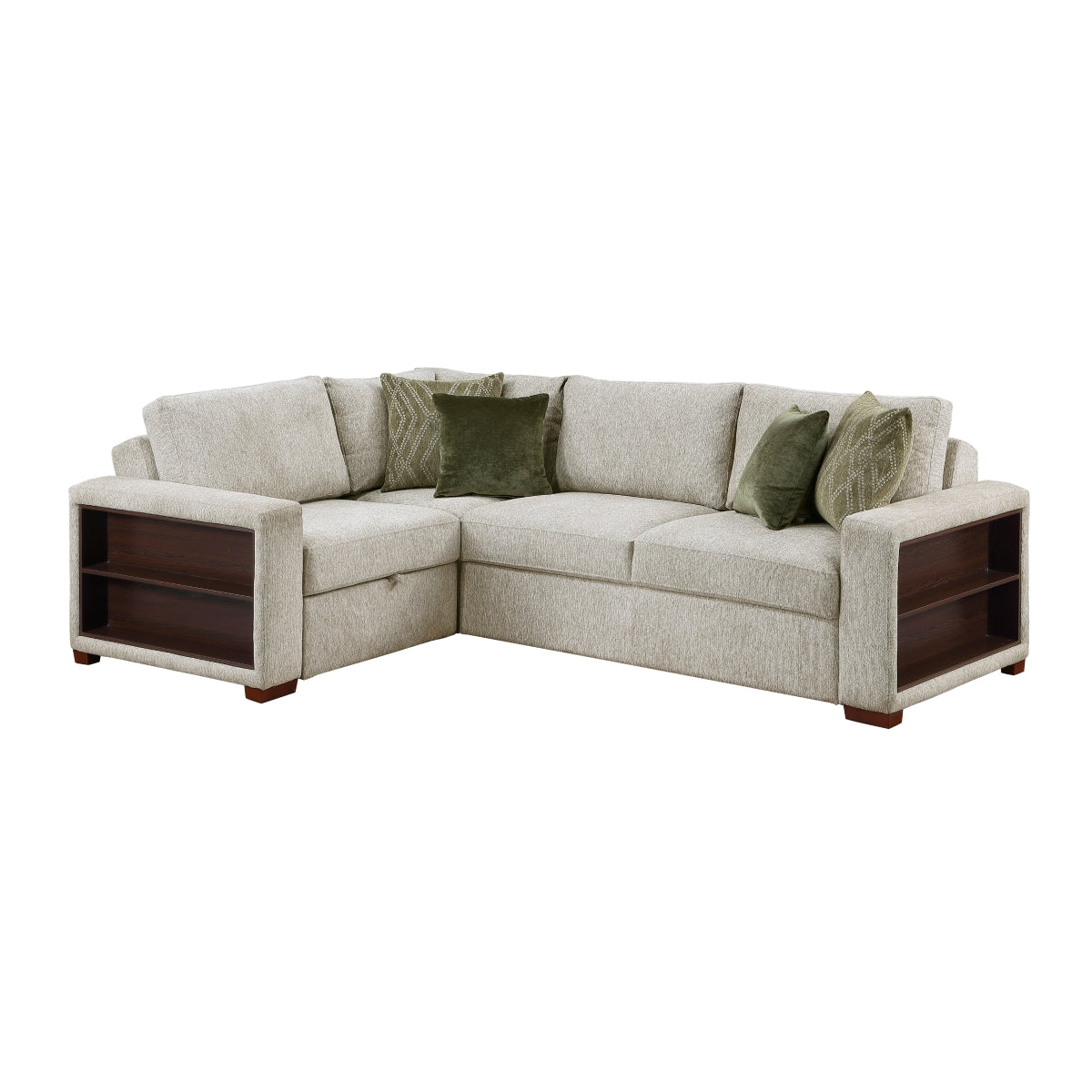 Isla 3-Piece Sectional with Pull-out Bed and Click Motion Back