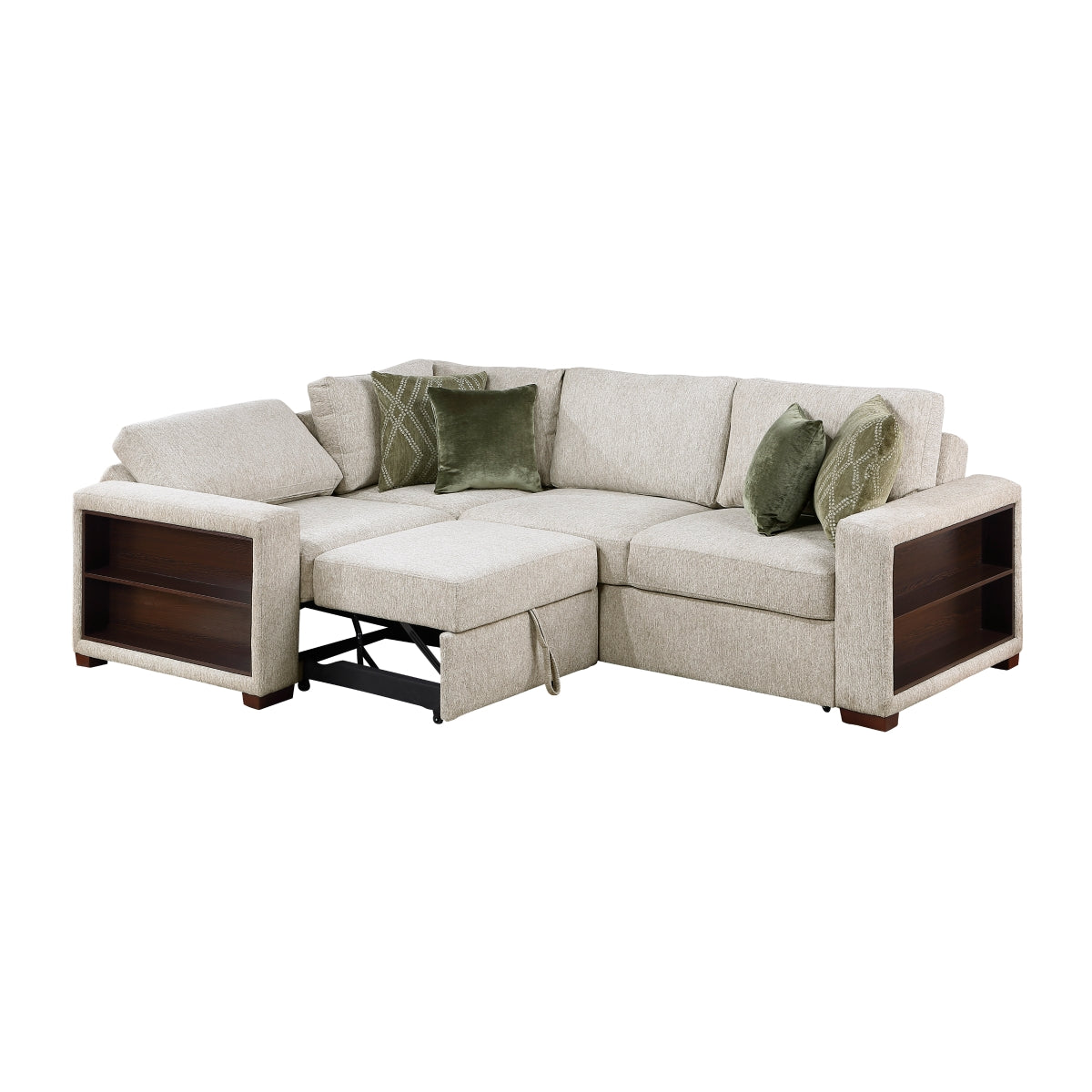 Isla 3-Piece Sectional with Pull-out Bed and Click Motion Back