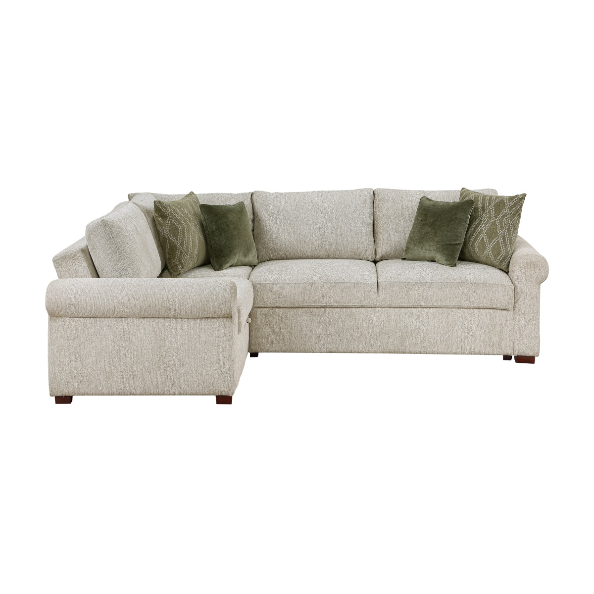 Isla 3-Piece Sectional with Pull-out Bed and Click Motion Back