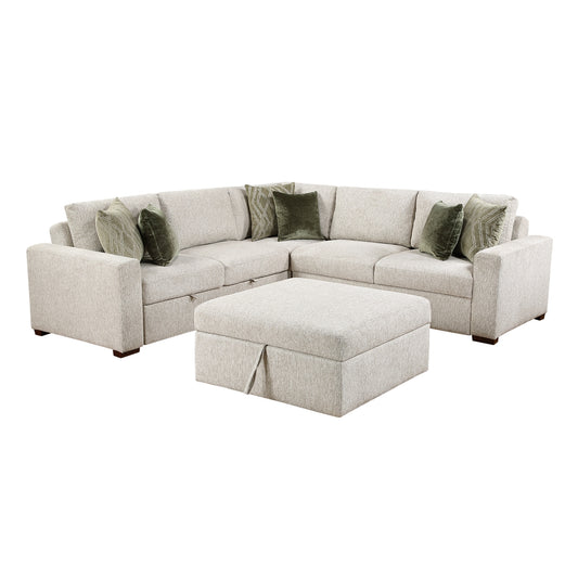Isla 4-Piece Sectional with Pull-out Bed and Ottoman