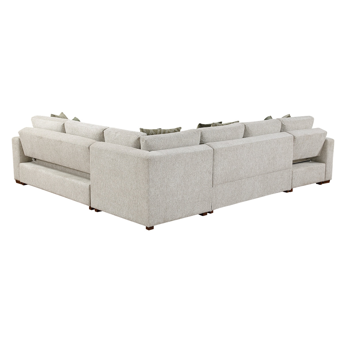 Isla 4-Piece Sectional with Reversible Chaise, Pull-out Bed and Hidden Storage