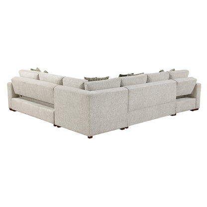 Isla 4-Piece Sectional with Reversible Chaise, Pull-out Bed and Hidden Storage