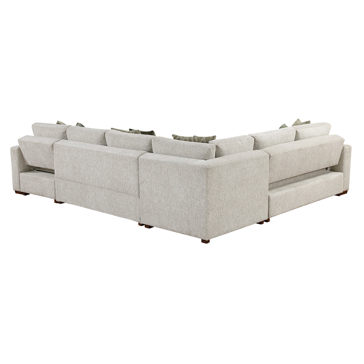 Isla 4-Piece Sectional with Reversible Chaise, Pull-out Bed and Hidden Storage