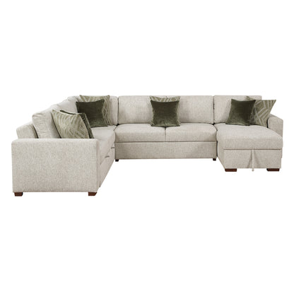Isla 4-Piece Sectional with Reversible Chaise, Pull-out Bed and Hidden Storage