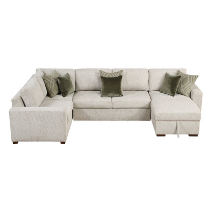 Isla 4-Piece Sectional with Convertible and Reversible Chaise, Hidden Storage, Click Motion Back