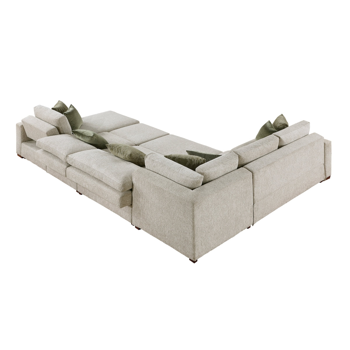 Isla 5-Piece Sectional with Reversible Chaise, Pull-out Bed, Hidden Storage and Click Motion Back