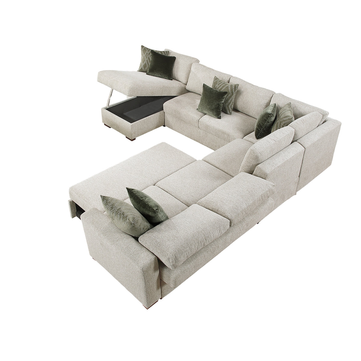 Isla 5-Piece Sectional with Reversible Chaise and Pull-out Bed