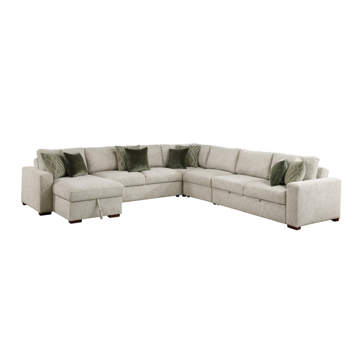Isla 5-Piece Sectional with Reversible Chaise and Pull-out Bed