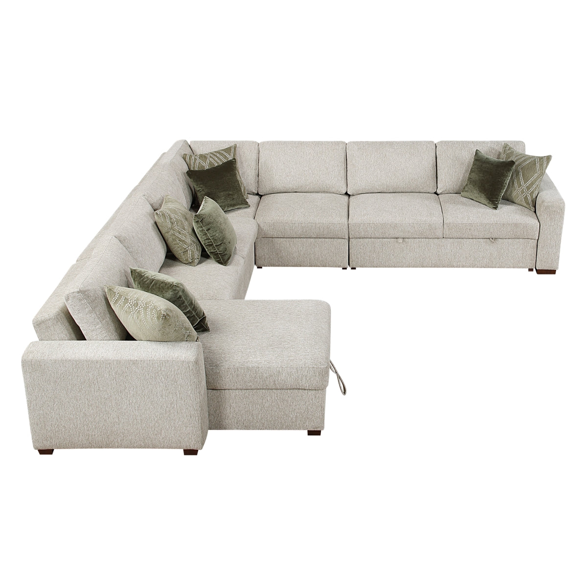 Isla 5-Piece Sectional with Reversible Chaise and Pull-out Bed