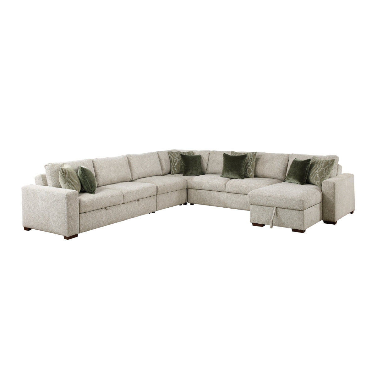 Isla 5-Piece Sectional with Reversible Chaise and Pull-out Bed