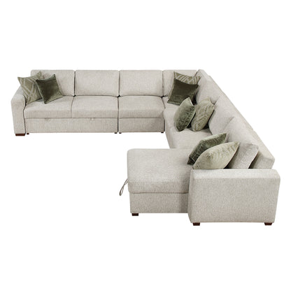 Isla 5-Piece Sectional with Reversible Chaise and Pull-out Bed