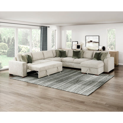 Isla 5-Piece Sectional with Reversible Chaise and Pull-out Bed