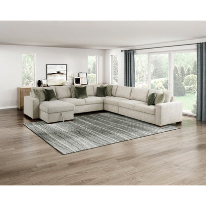 Isla 5-Piece Sectional with Convertible and Reversible Chaise, Hidden Storage, Click Motion Back