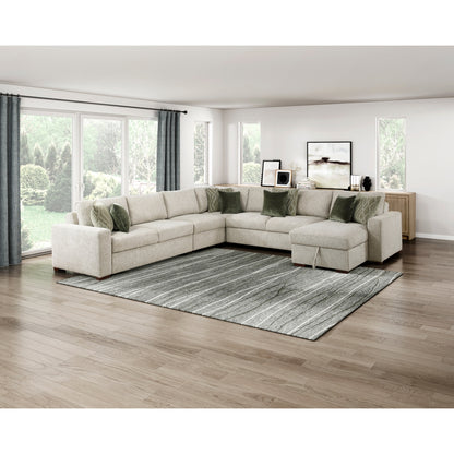 Isla 5-Piece Sectional with Convertible and Reversible Chaise, Hidden Storage, Click Motion Back