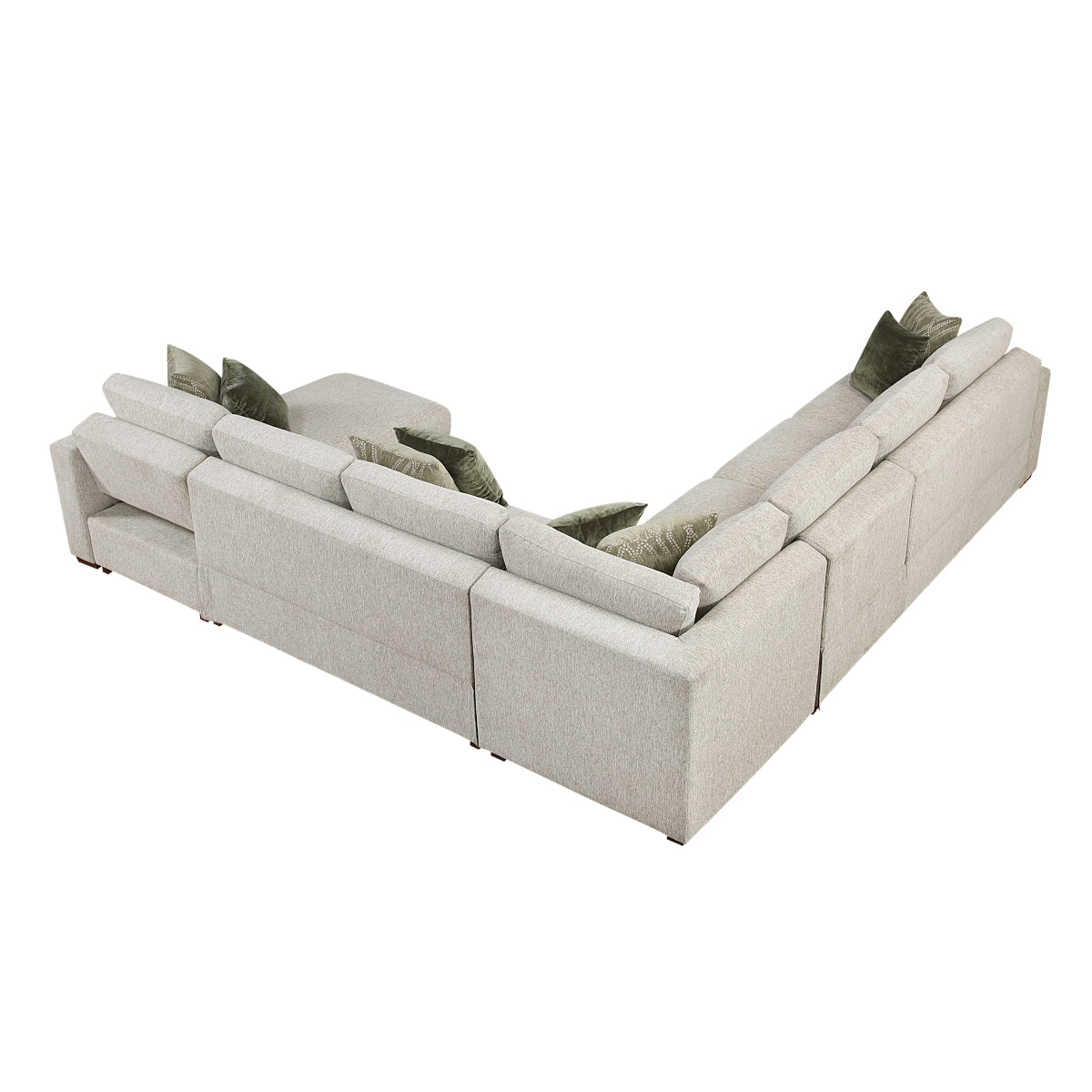 Isla 5-Piece Sectional with Convertible and Reversible Chaise, Hidden Storage, Click Motion Back