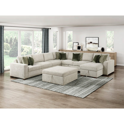 Isla 6-Piece Sectional with Reversible Chaise, Pull-out Bed and Ottoman