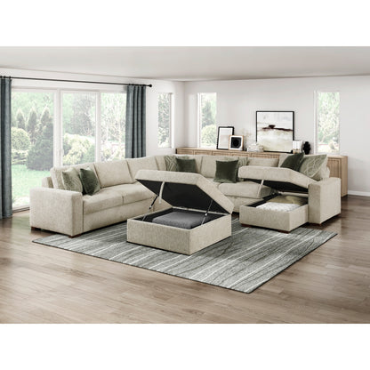 Isla 6-Piece Sectional with Reversible Chaise, Pull-out Bed and Ottoman