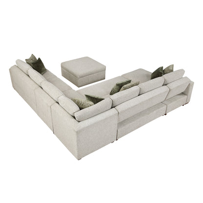 Isla 6-Piece Sectional with Reversible Chaise, Pull-out Bed and Ottoman