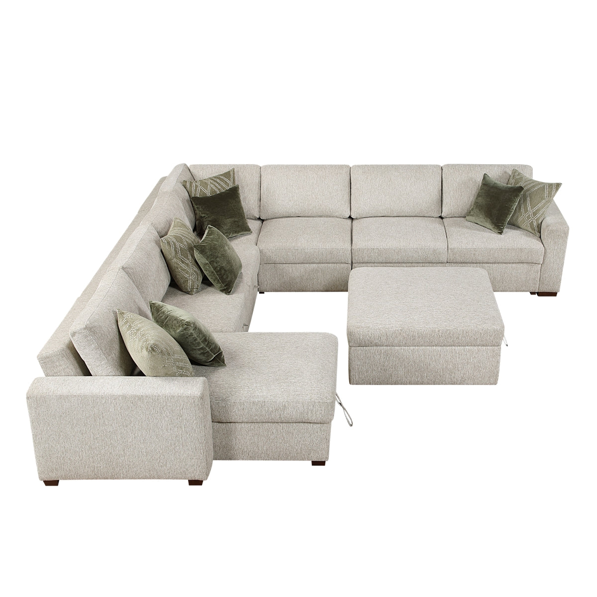 Isla 6-Piece Sectional with Reversible Chaise, Pull-out Bed and Ottoman