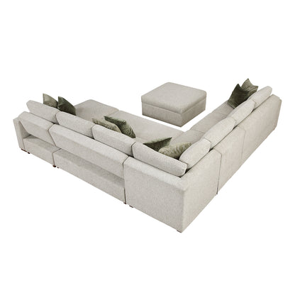 Isla 6-Piece Sectional with Reversible Chaise, Pull-out Bed and Ottoman
