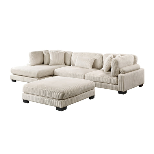 Traverse 4-Piece Modular Sectional with Reversible Chaise and Ottoman