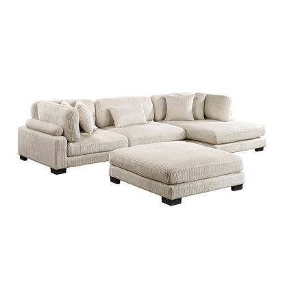 Traverse 4-Piece Modular Sectional with Reversible Chaise and Ottoman