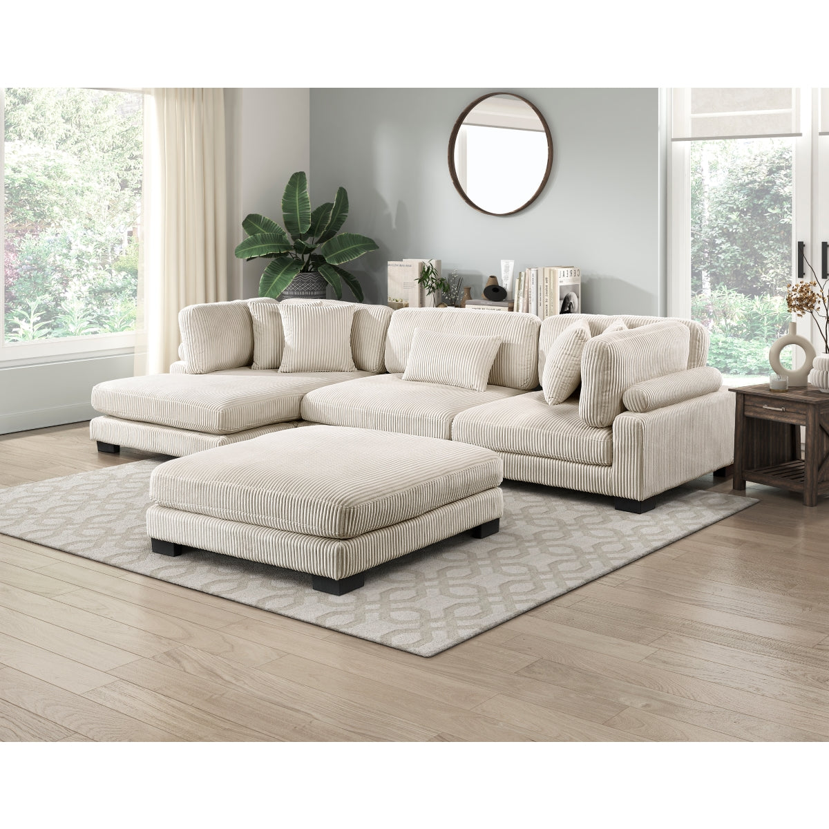 Traverse 4-Piece Modular Sectional with Reversible Chaise and Ottoman