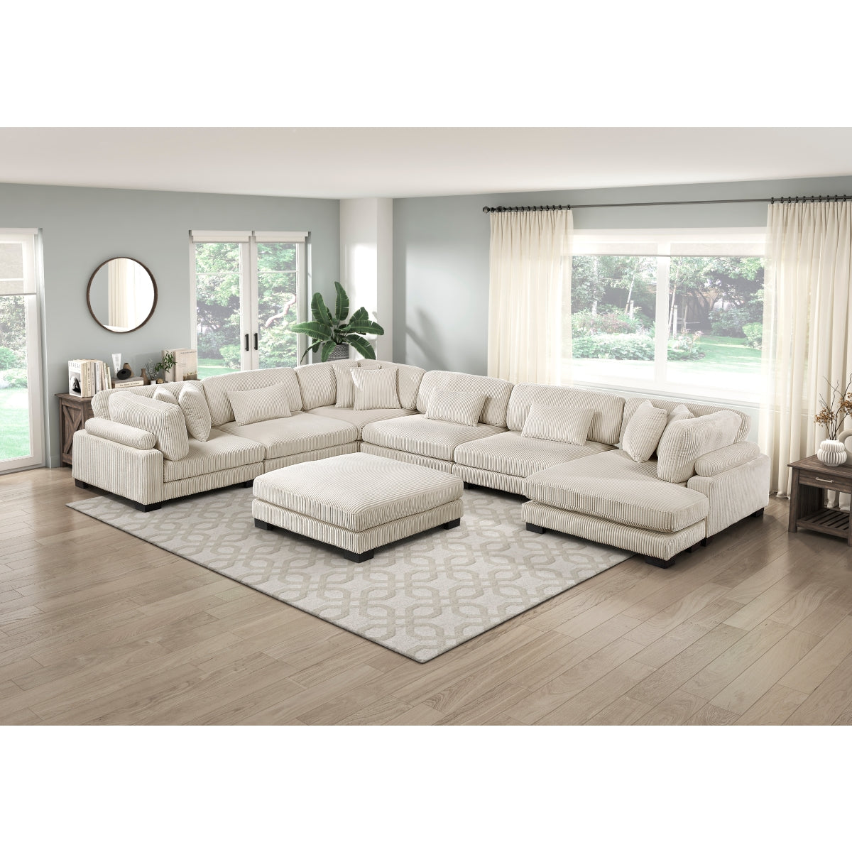 Traverse 7-Piece Modular Sectional with Reversible Chaise and Ottoman