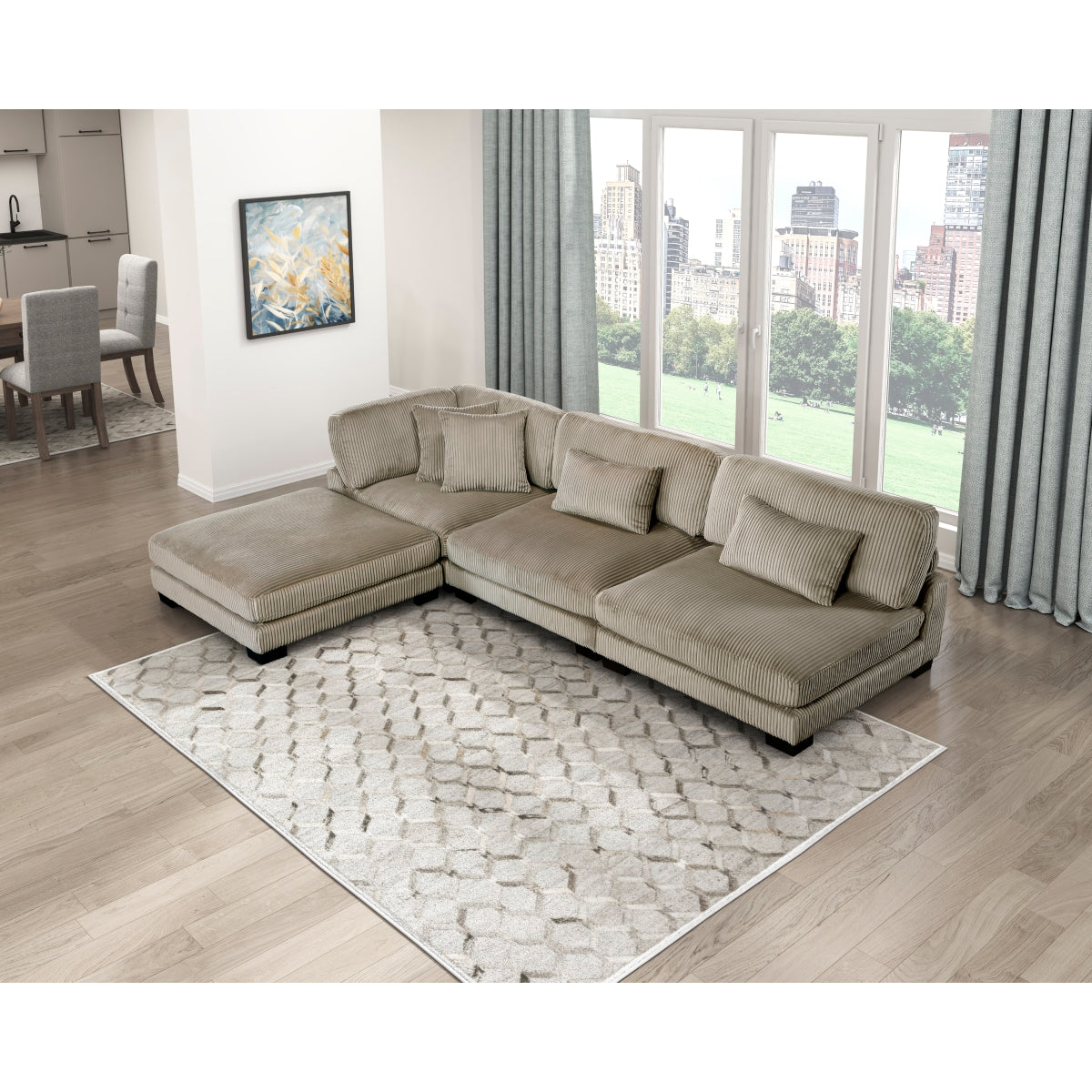 Traverse 4-Piece Modular Sectional with Ottoman